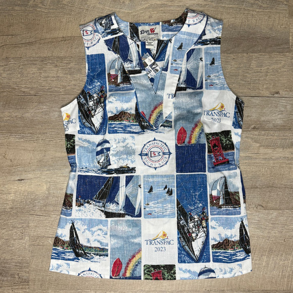 reyn spooner Tops - REYN SPOONER Transpacific Yacht Race Transpac 2023 Tank Top Blue Nautical Size 0